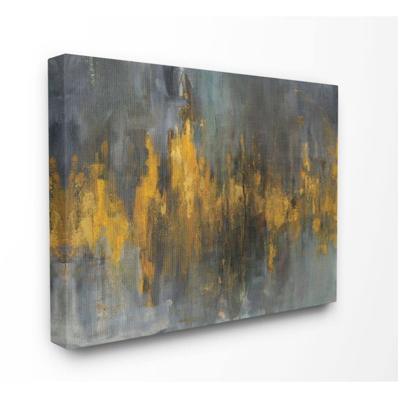 Stupell Industries Black & Gold Abstract Fire Wall Art
